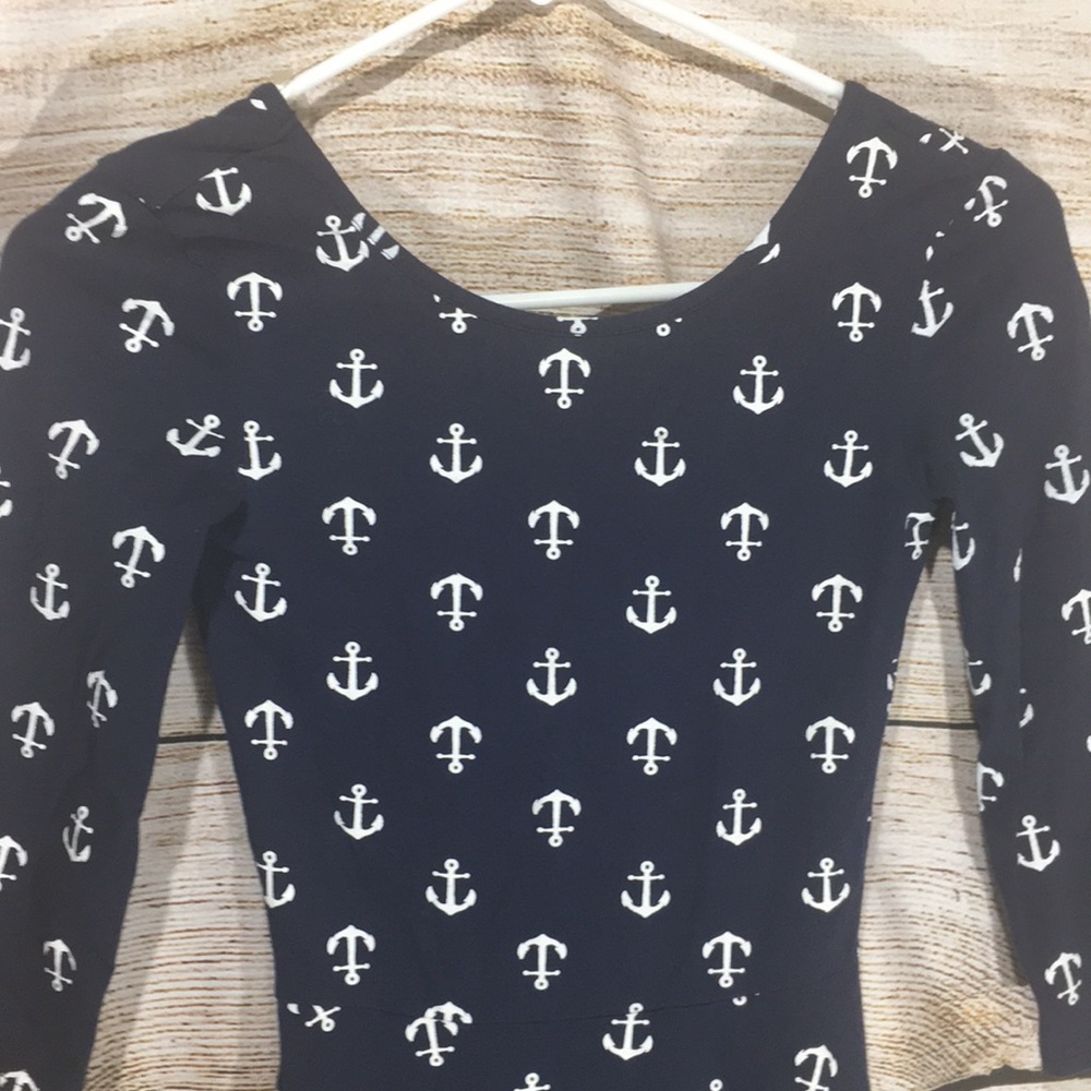 Rue 21 xs sailor dress bow long sleeve nautical - Picture 2 of 5